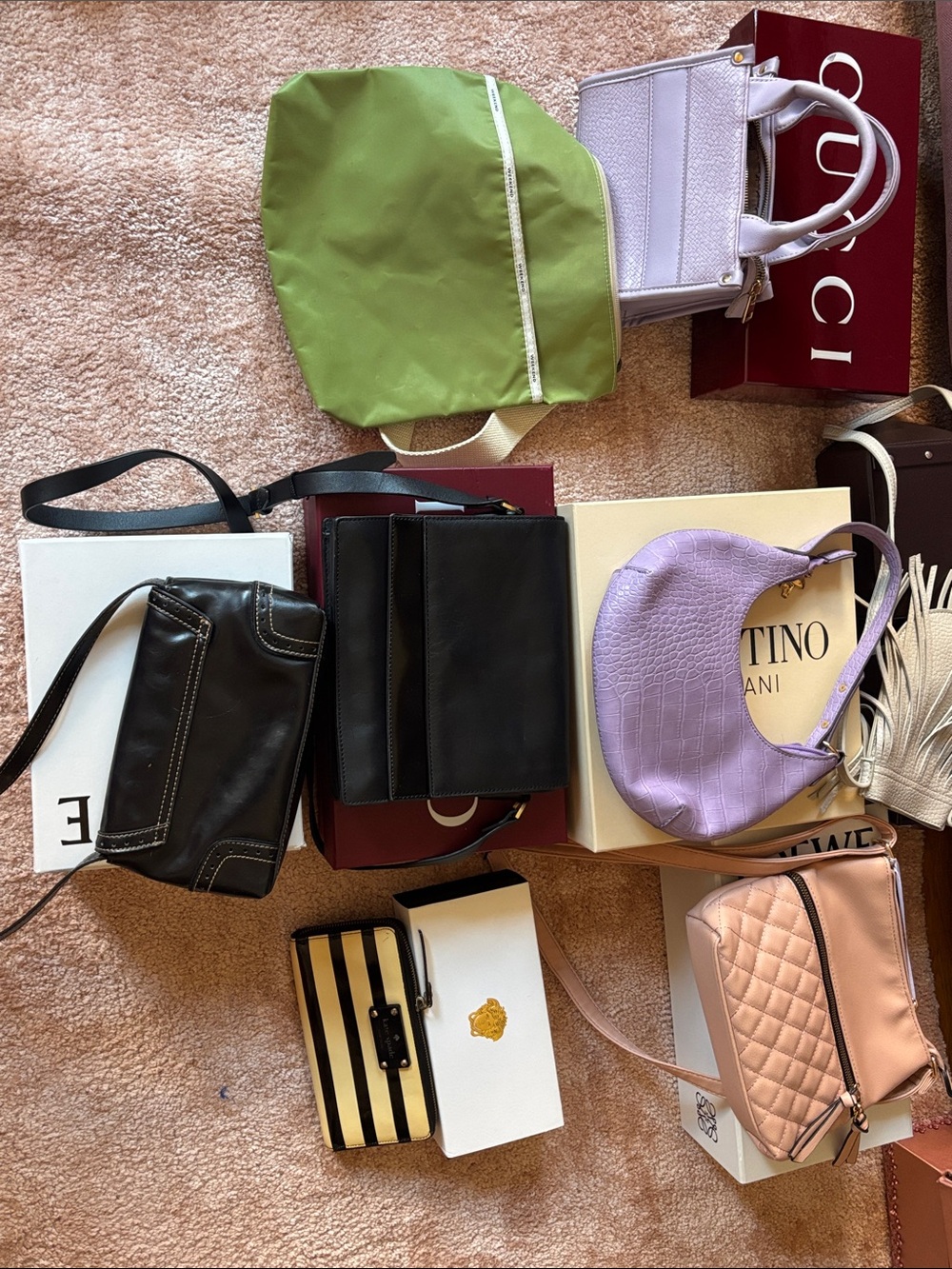 Luxury boxes &  Bags Collection - Lavender, Green, Black, Pink, Peach, Cream